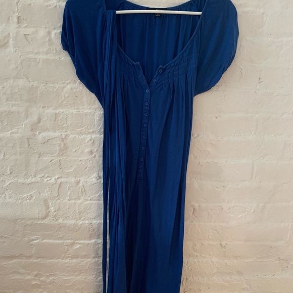 Gap Blue Tee Shirt Dress w/ Buttons Down Front - Picture 1 of 5